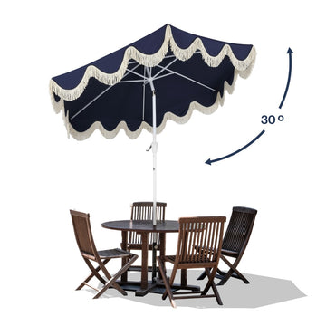 Collins 9 ft. Classic Cottage Tassel Market Patio Umbrella